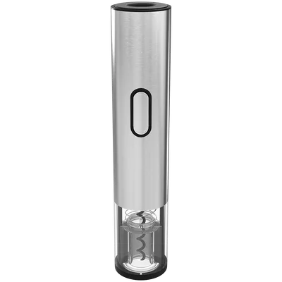 Prestigio Garda, smart wine opener, simple operation with 2 buttons, aerator, vacuum stopper preserver, foil cutter, opens up to 50 bottles wihout recharging, premium design, 500mAh battery, Dimensions D 17mm* H 290mm* W100 mm, silver color.