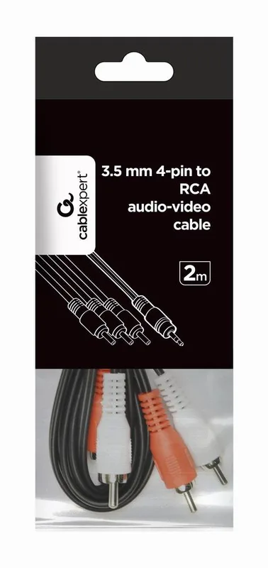 CABLE AUDIO 3.5MM 4PIN TO 3RCA/AV 2M CCA-4P2R-2M GEMBIRD
