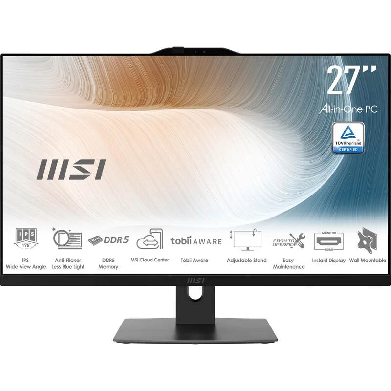Monoblock PC|MSI|CPU Intel|Intel Core 5|Intel Core 5|120U|RAM 16 GB|DDR5-SDRAM|Screen 27 "|1920 x 1080 pixels|Storage 512 GB|SSDs 512 GB|Not available|On-board graphics Yes|Intel® Graphics|Black|OS Windows 11 Pro|MODERNAM272P1M-855EU