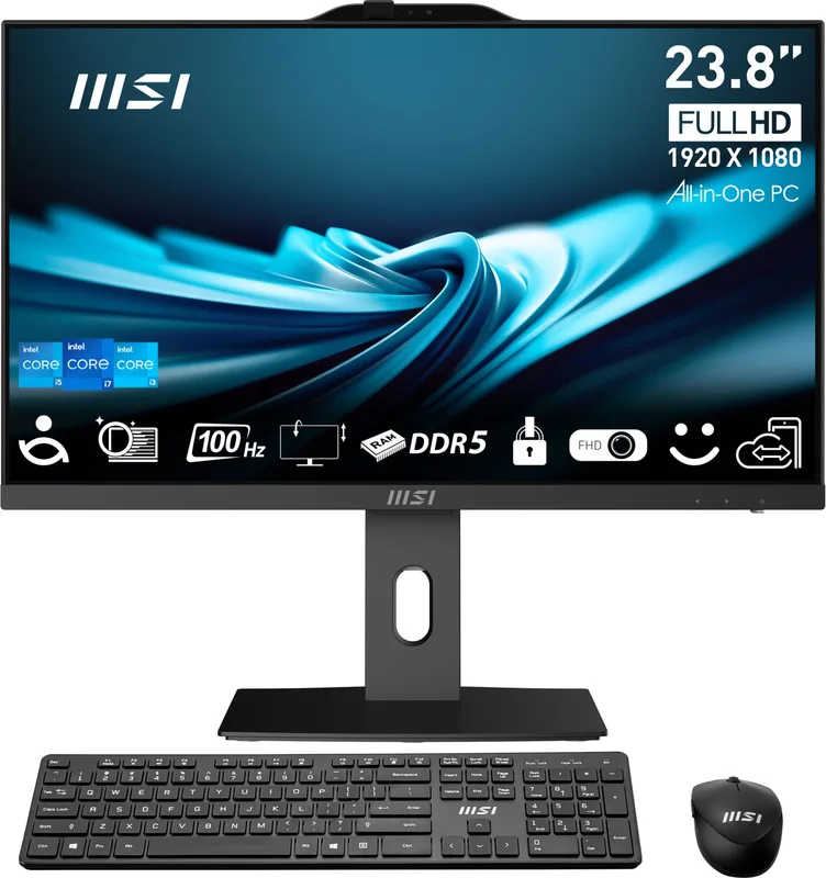 Monoblock PC|MSI|CPU Intel|Intel® CoreT i5|i5-14400|RAM 16 GB|DDR5-SDRAM|Screen 23.8 "|1920 x 1080 pixels|Storage 512 GB|SSDs 516 GB|Not available|On-board graphics Yes|Intel UHD Graphics 730|Black|PROAP242P14M-649XEU